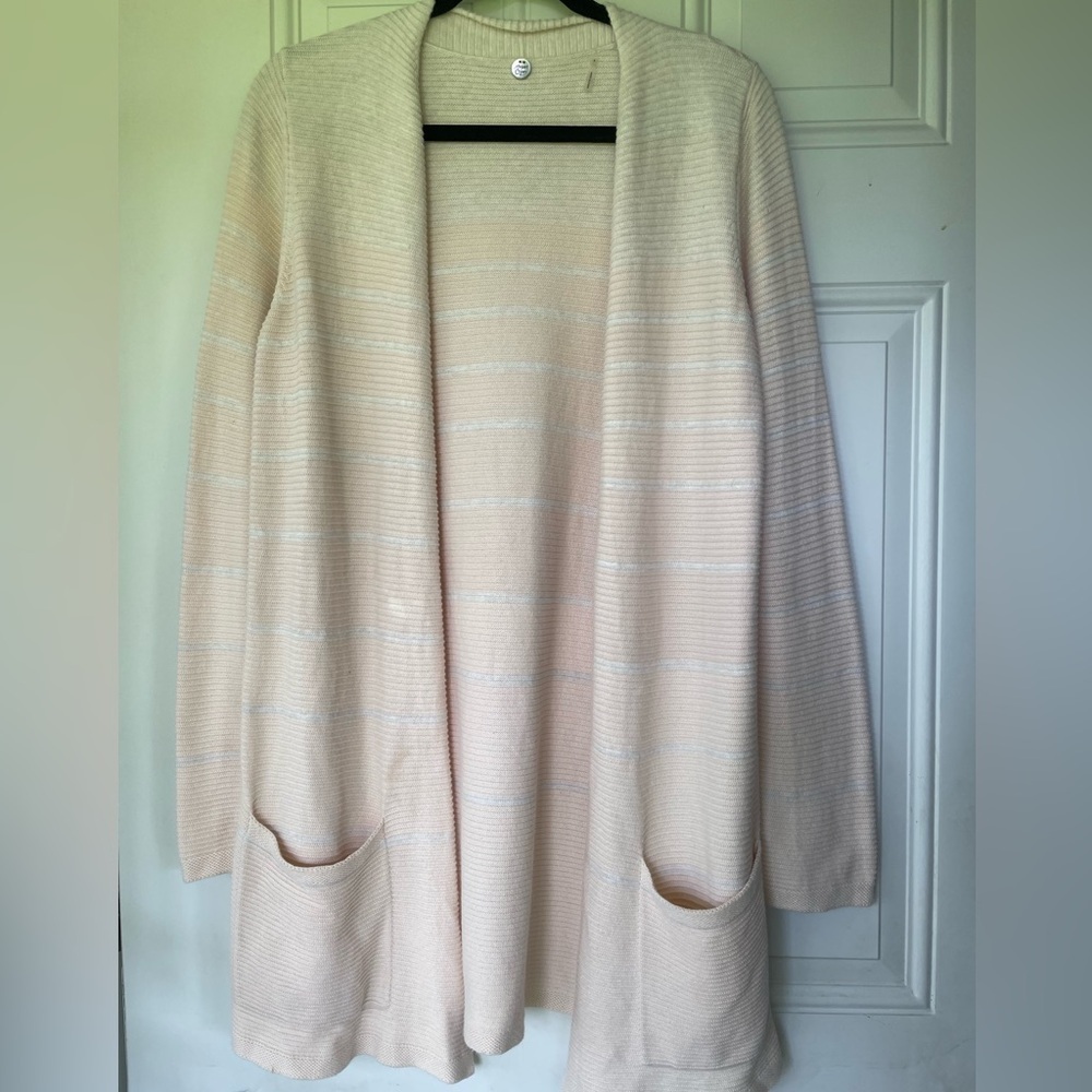 Margaret O’Leary organic cotton striped open long cardigan